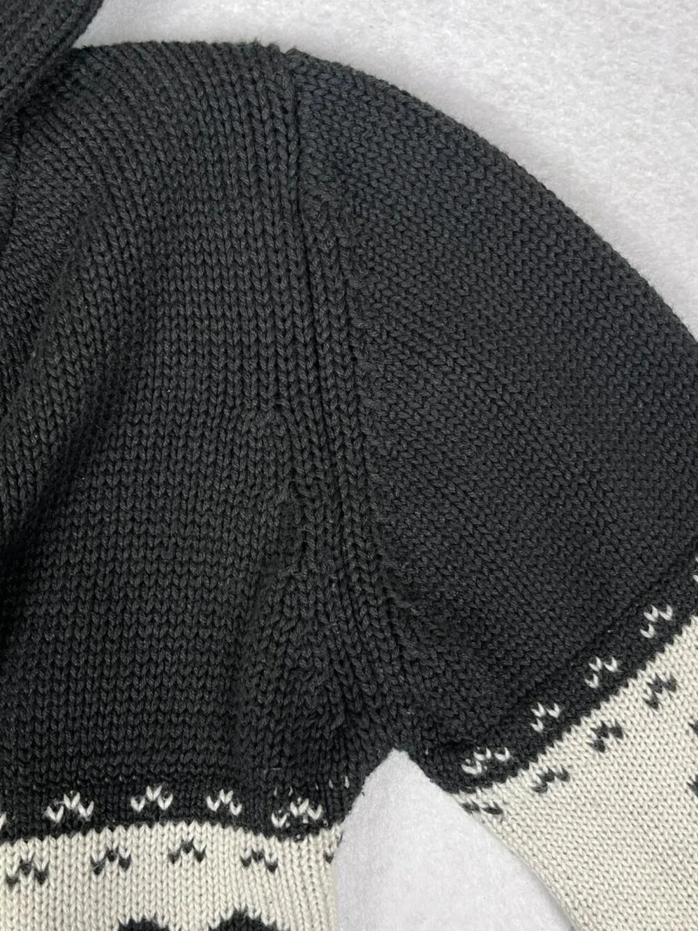 VTG Fox Racing Hooded Cardigan Sweater Women’s L Black Nordic Knit Mall Alt Y2K
